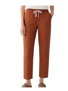 Pact Organic Womens Terra Cotta Twill Pants XL Elastic Waistband Casual Everyday